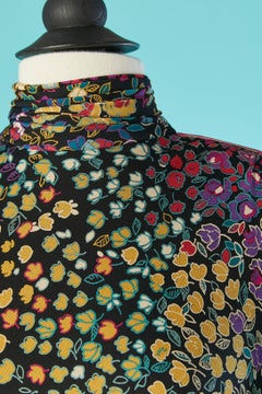Kleid aus Seidenjersey mit Blumendruck LÉONARD