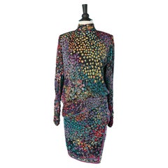 Kleid aus Seidenjersey mit Blumendruck LÉONARD