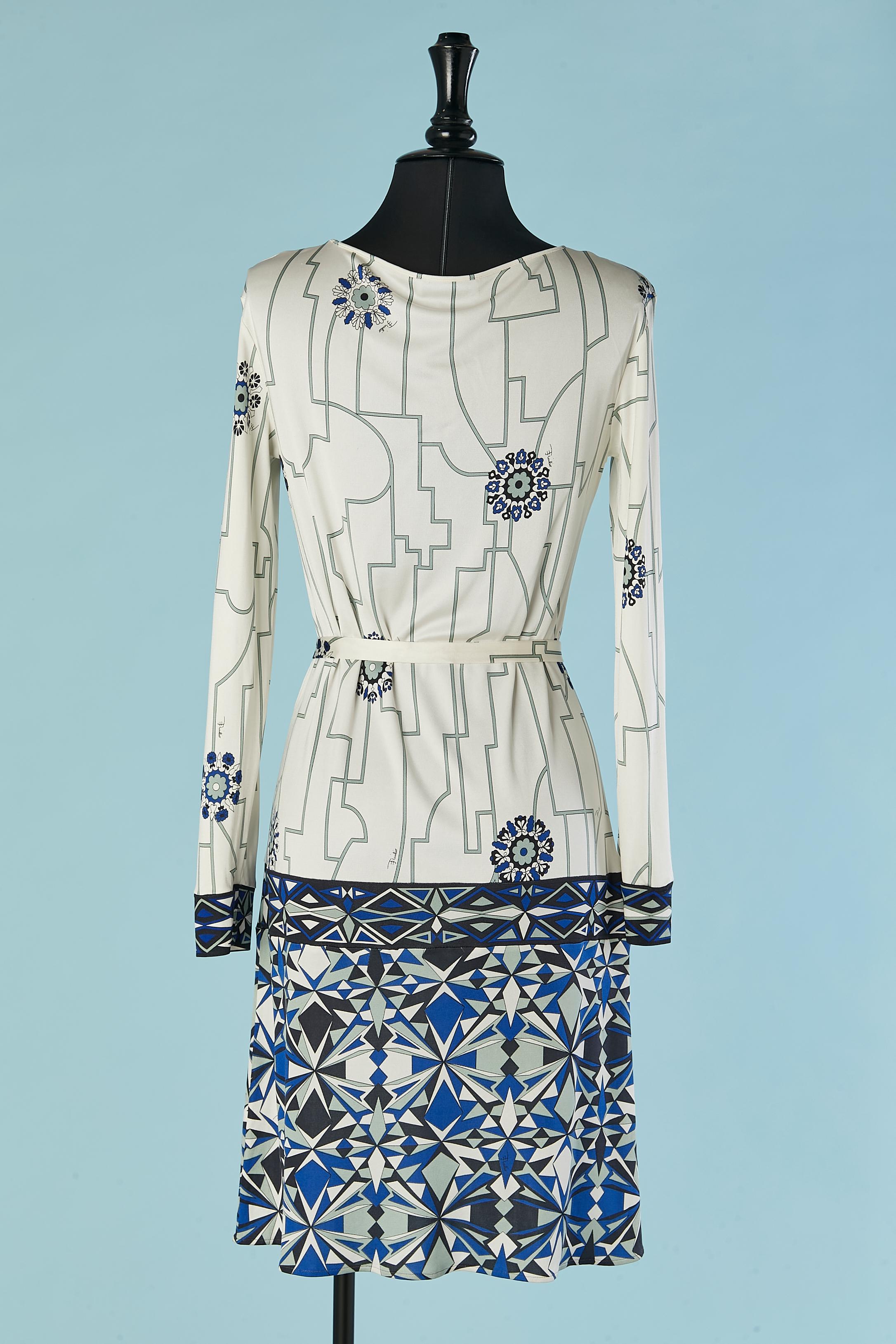 Women's Silk jersey printed dress with belt Emilio Pucci For Sale