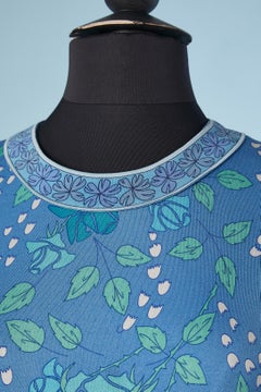 Bedrucktes Kleid aus Seidenjersey in Rosa und Lilien-of-the-valley, Bessi, ca. 1960er Jahre