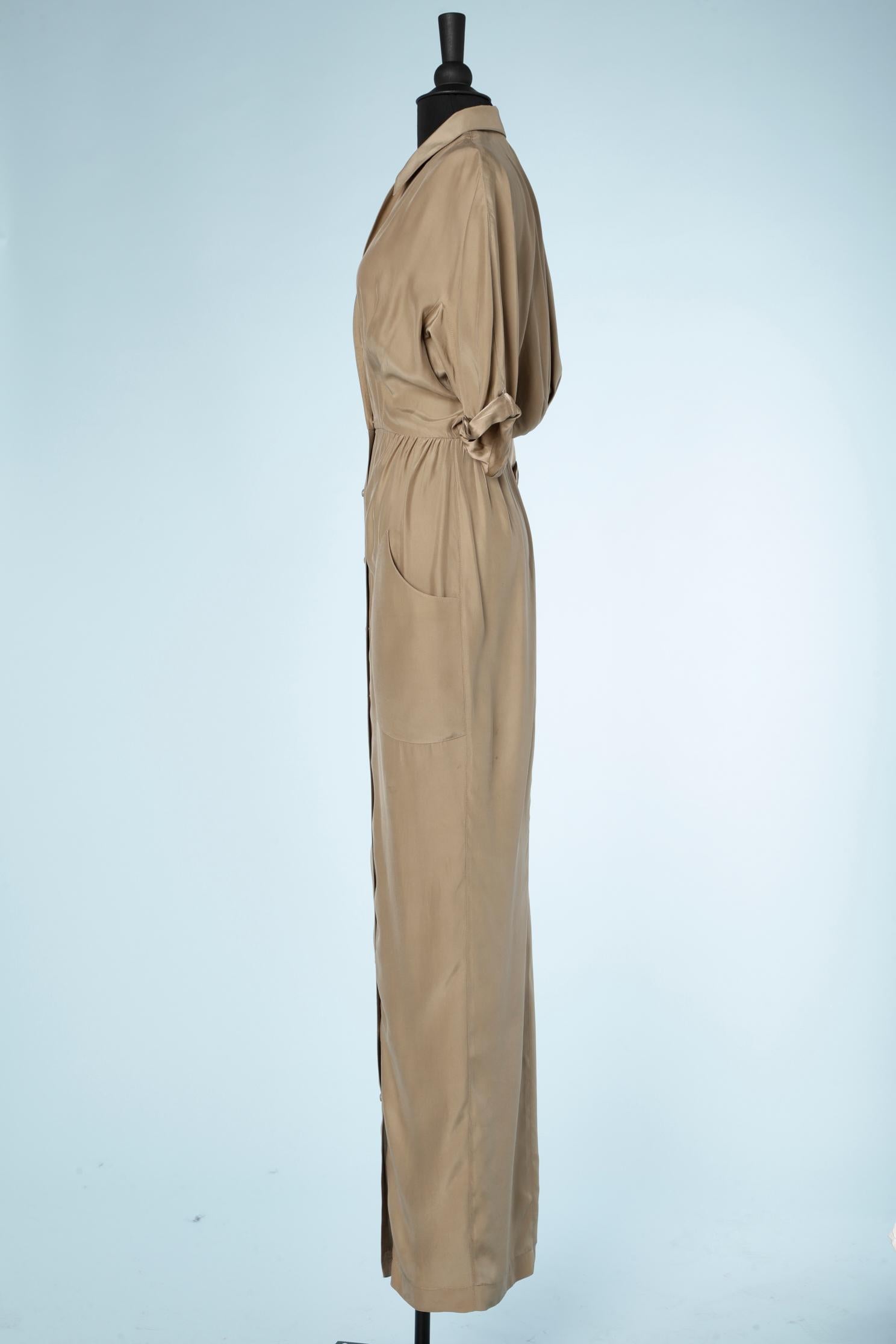 Women's Silk kaki long dress Thierry Mugler 