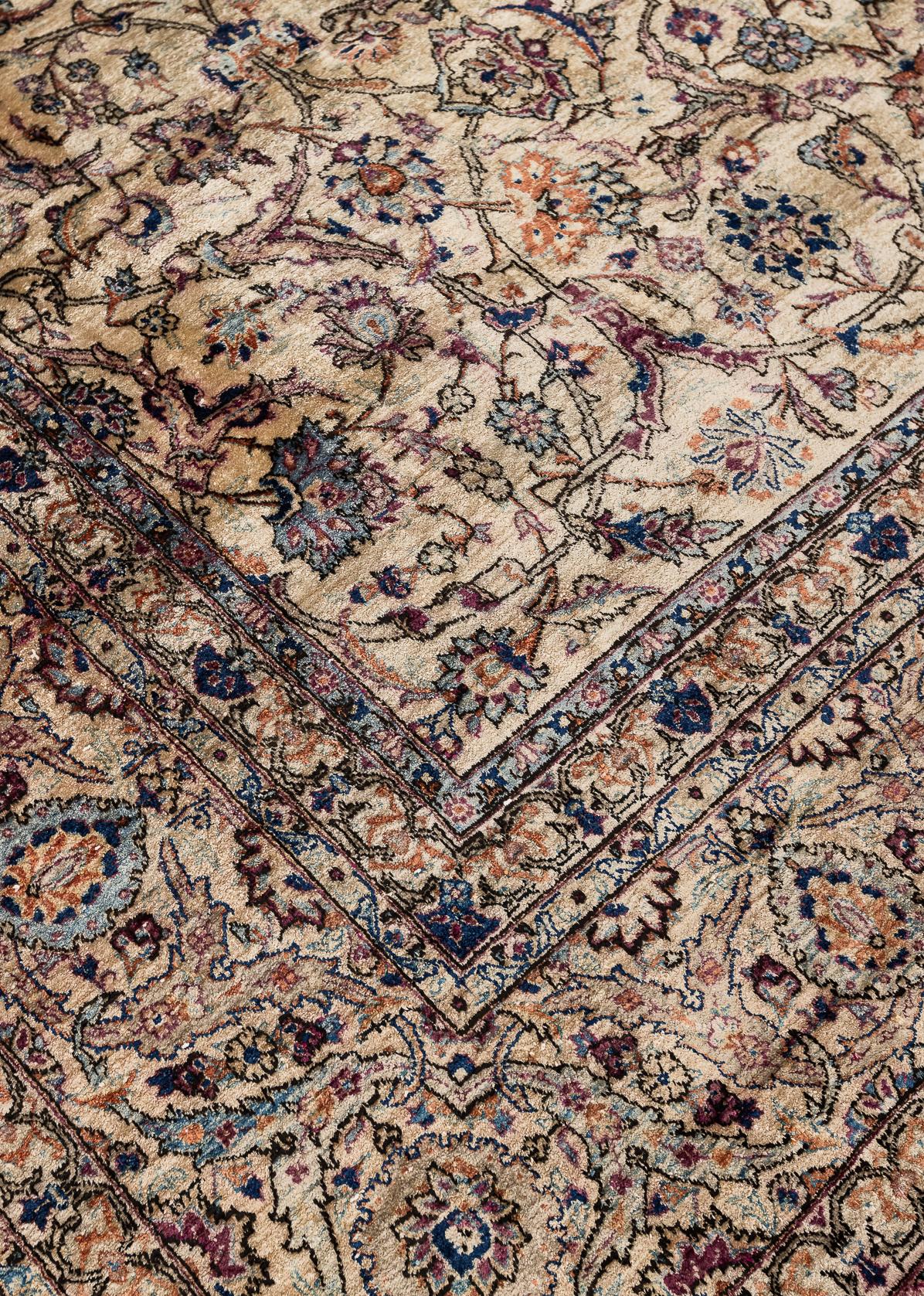 20th Century Silk Kashan Carpet For Sale