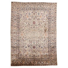Vintage Silk Kashan Carpet