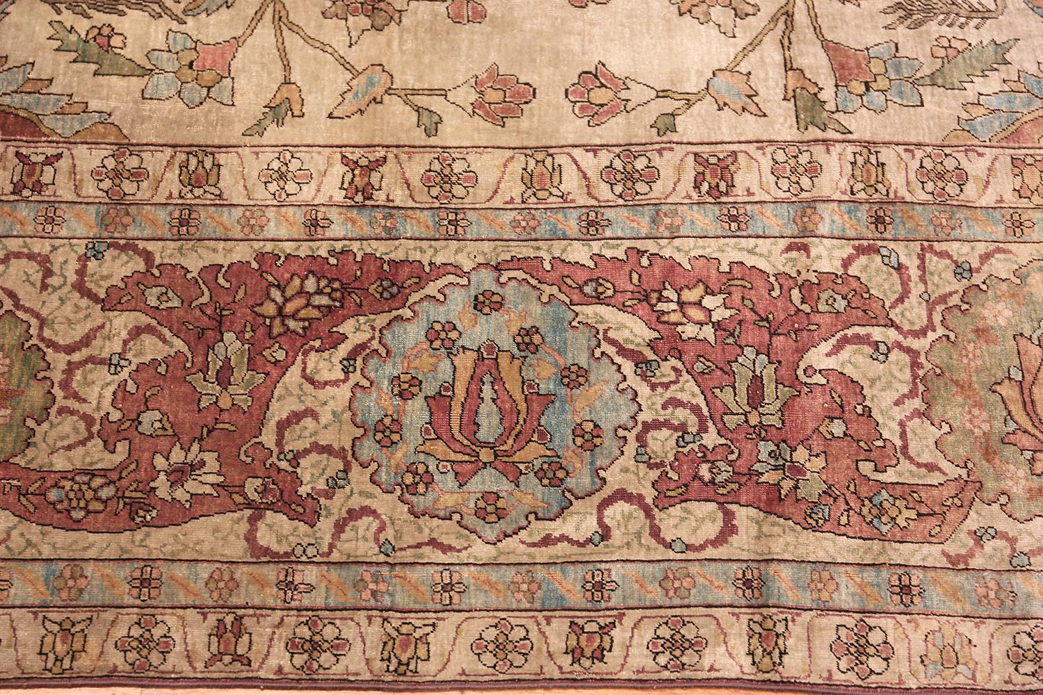 Beautiful silk Kashan Mohtashem antique Persian rug, country of origin / rug type: Persian rugs, date circa 1920 - Size: 10 ft. 7 in x 13 ft. 2 in (3.23 m x 4.01 m).