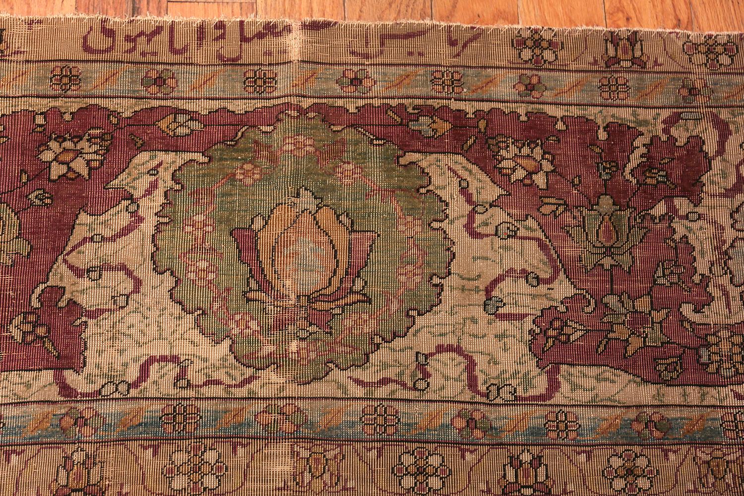 20th Century Nazmiyal Silk Kashan Mohtashem Antique Persian Rug. 10 ft. 7 in x 13 ft. 2 in