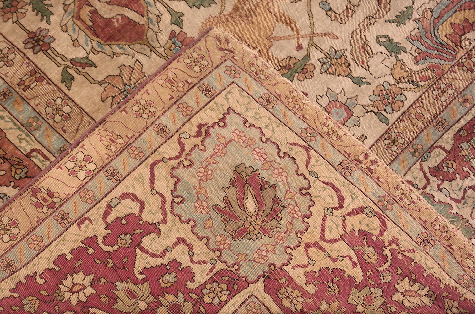 Nazmiyal Silk Kashan Mohtashem Antique Persian Rug. 10 ft. 7 in x 13 ft. 2 in 1