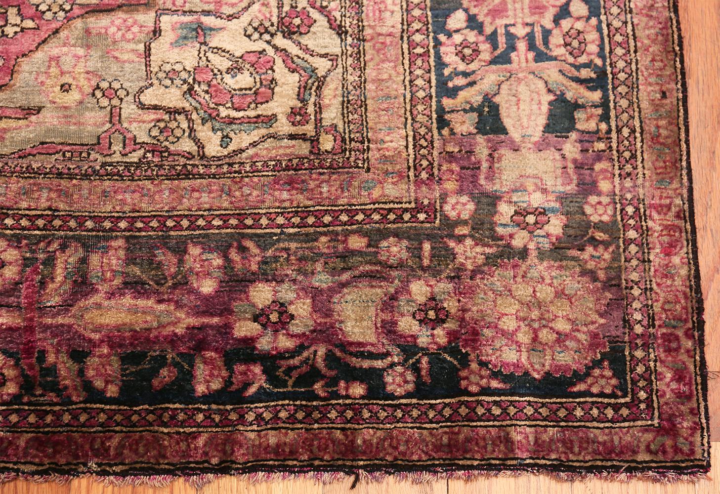 20th Century Silk Kashan Mohtashem Antique Persian Rug