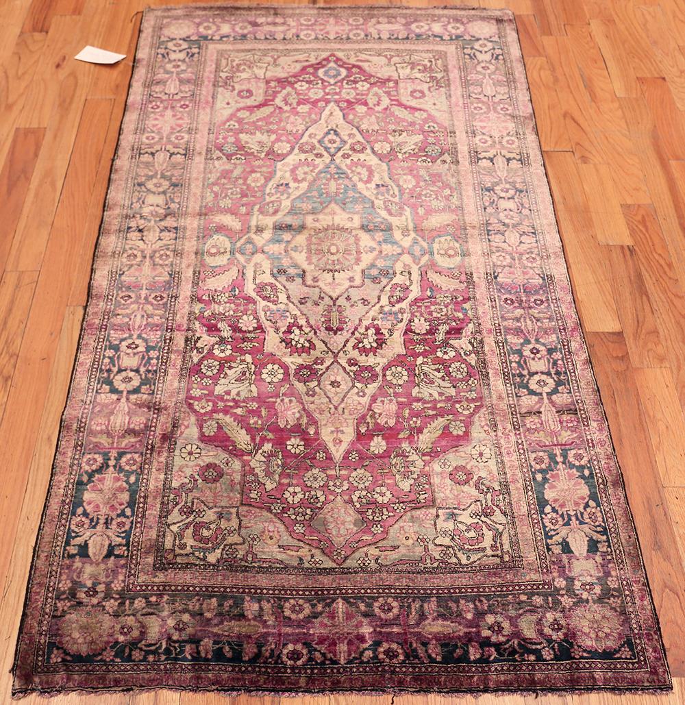 Silk Kashan Mohtashem Antique Persian Rug 3