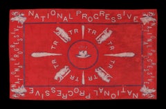 Silk Kerchief Made for the 1912 Campaign of Teddy Roosevelt, with Bears & Sticks