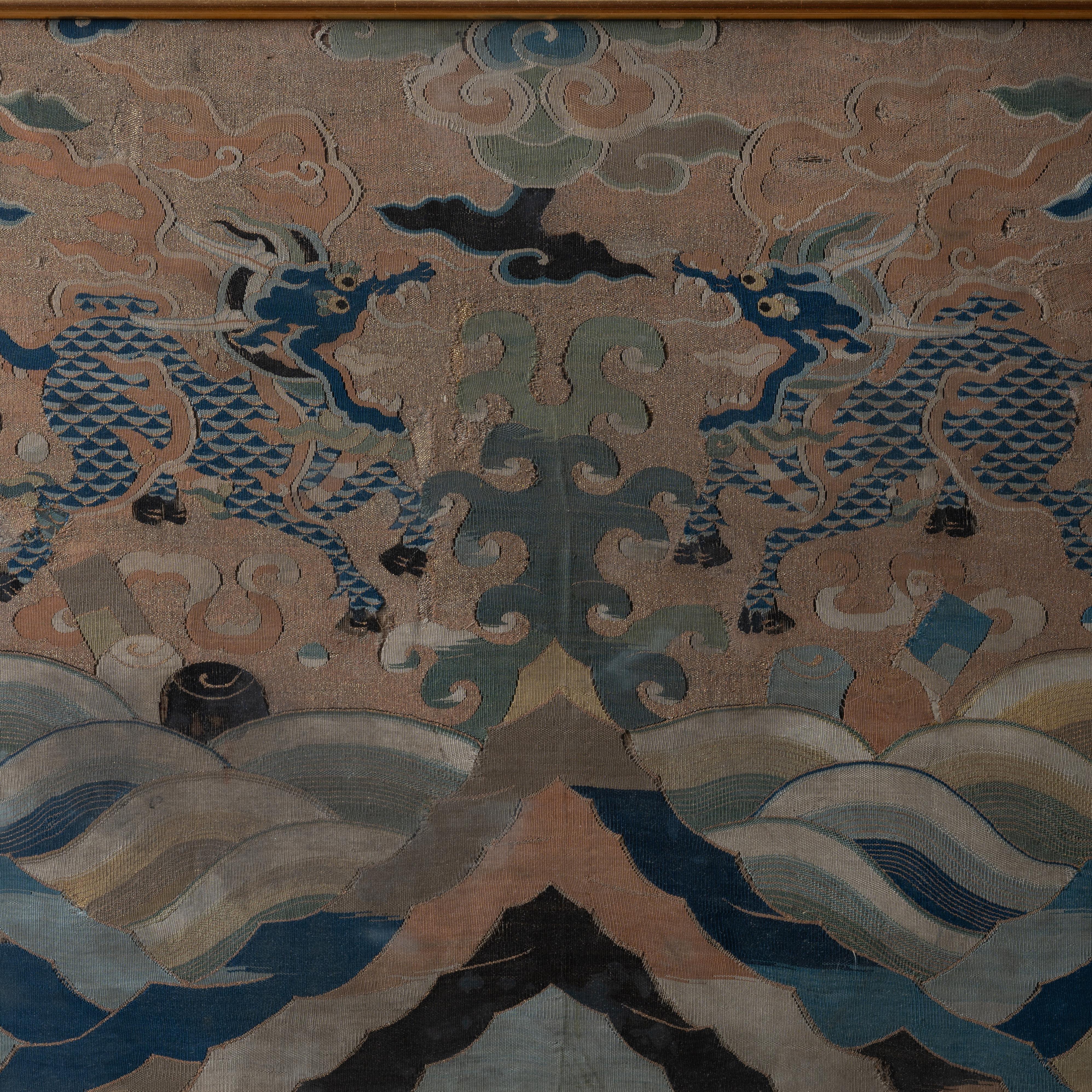 Silk Kesi Qilin Panel, c.1660 In Good Condition For Sale In Savannah, GA
