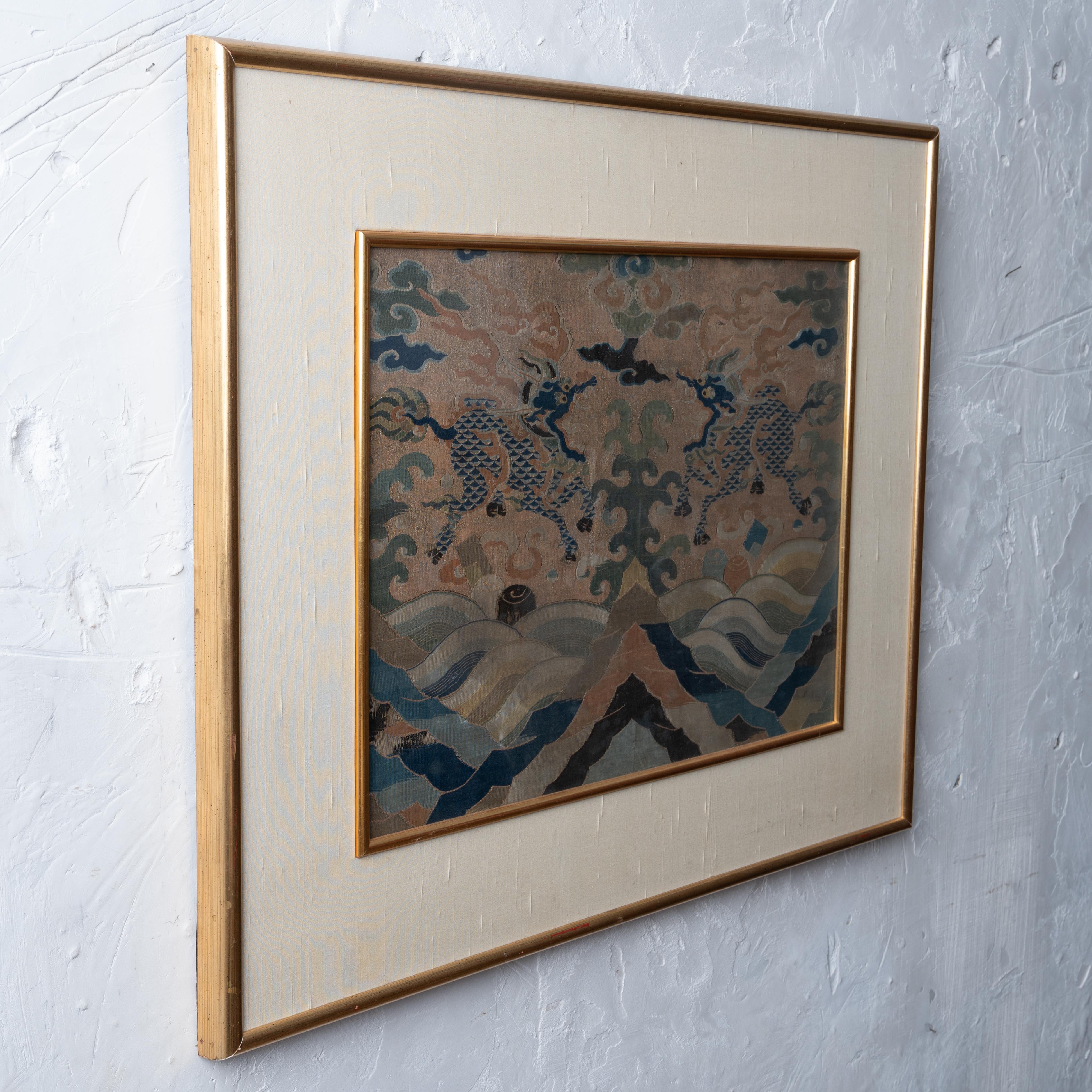 Silk Kesi Qilin Panel, c.1660 For Sale 3