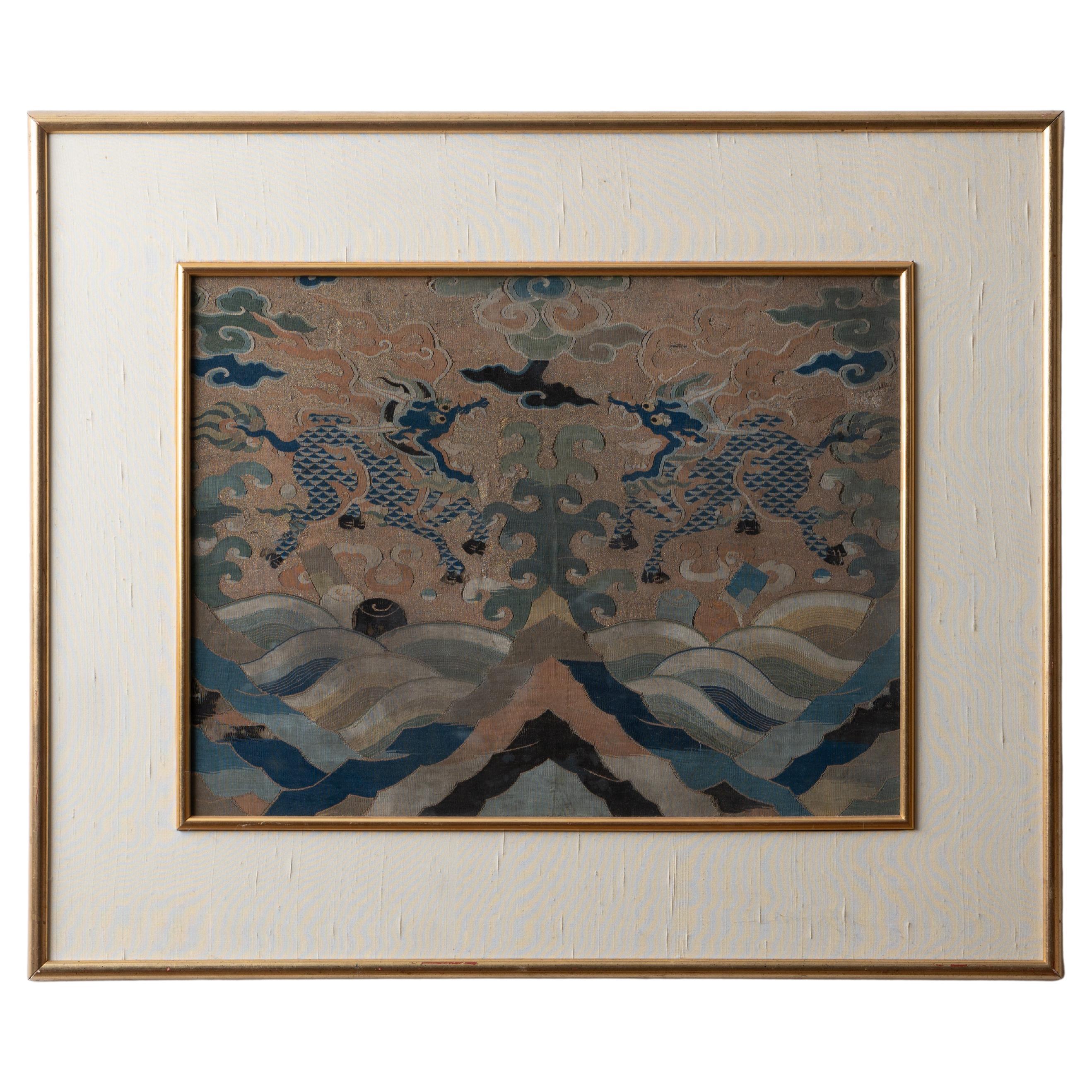 Silk Kesi Qilin Panel, c.1660 For Sale
