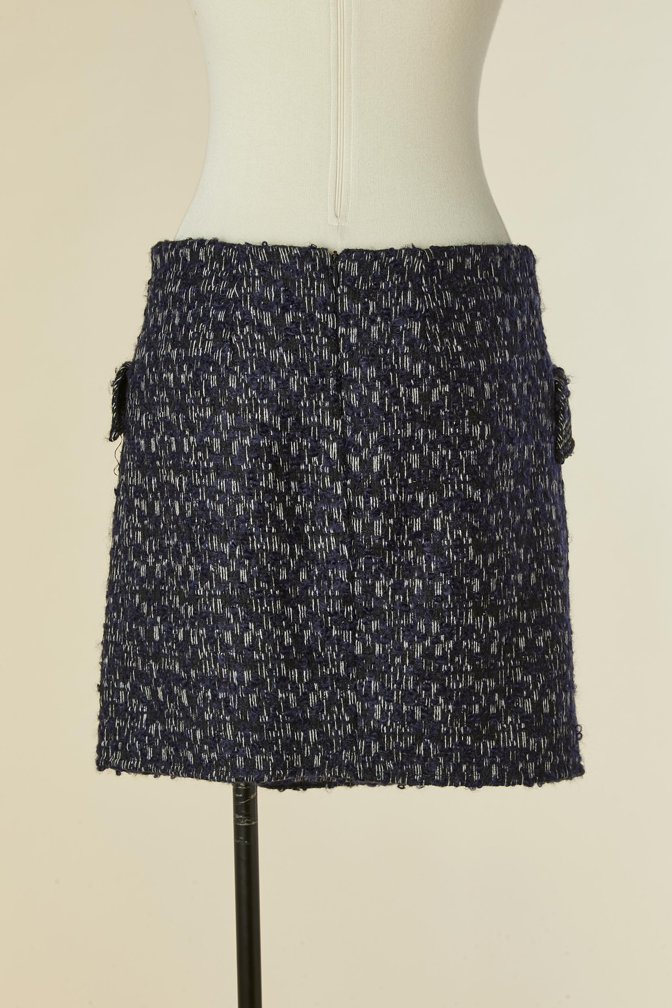Jupe portefeuille en maille de soie chinée Fendi Excellent état - En vente à Saint-Ouen-Sur-Seine, FR