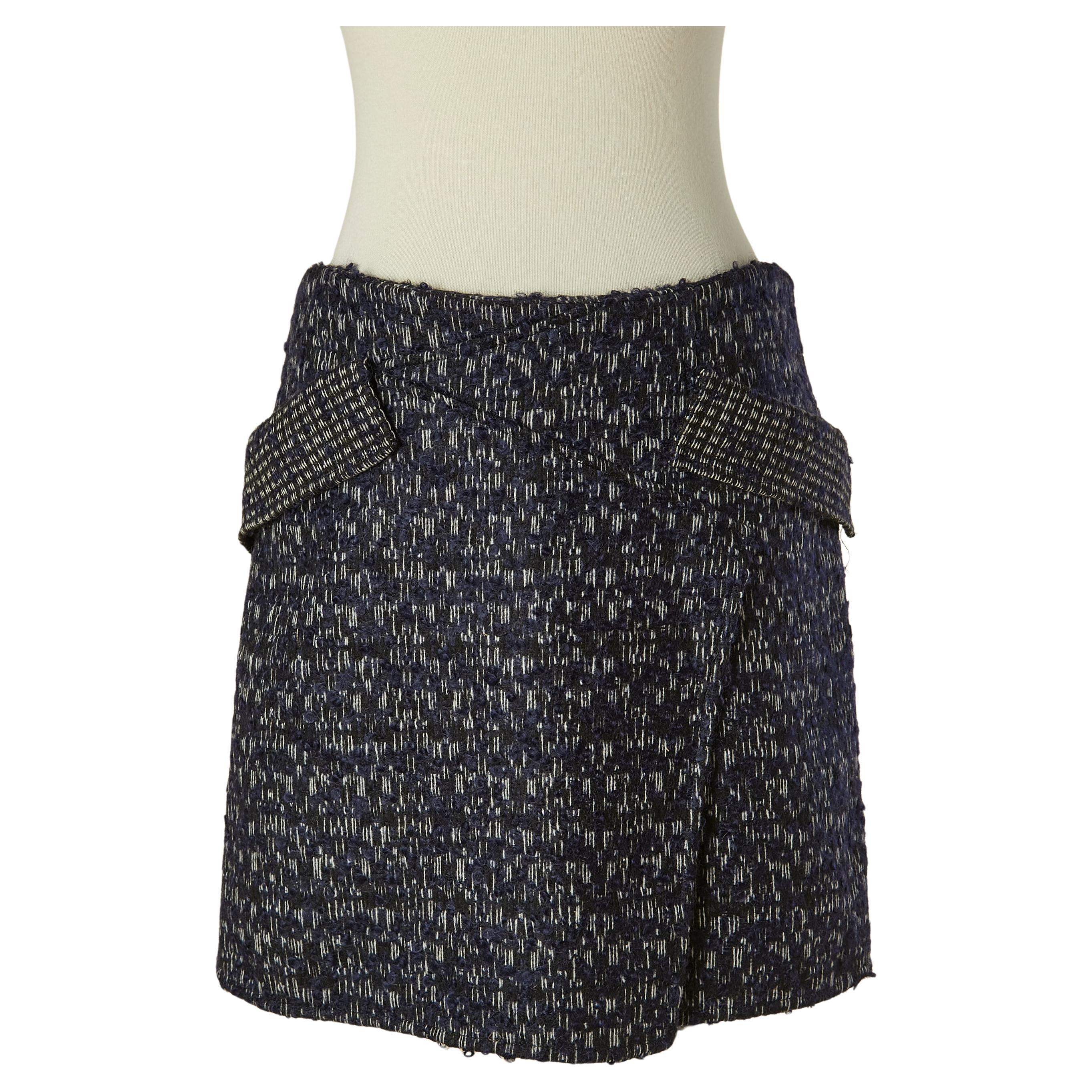Jupe portefeuille en maille de soie chinée Fendi en vente