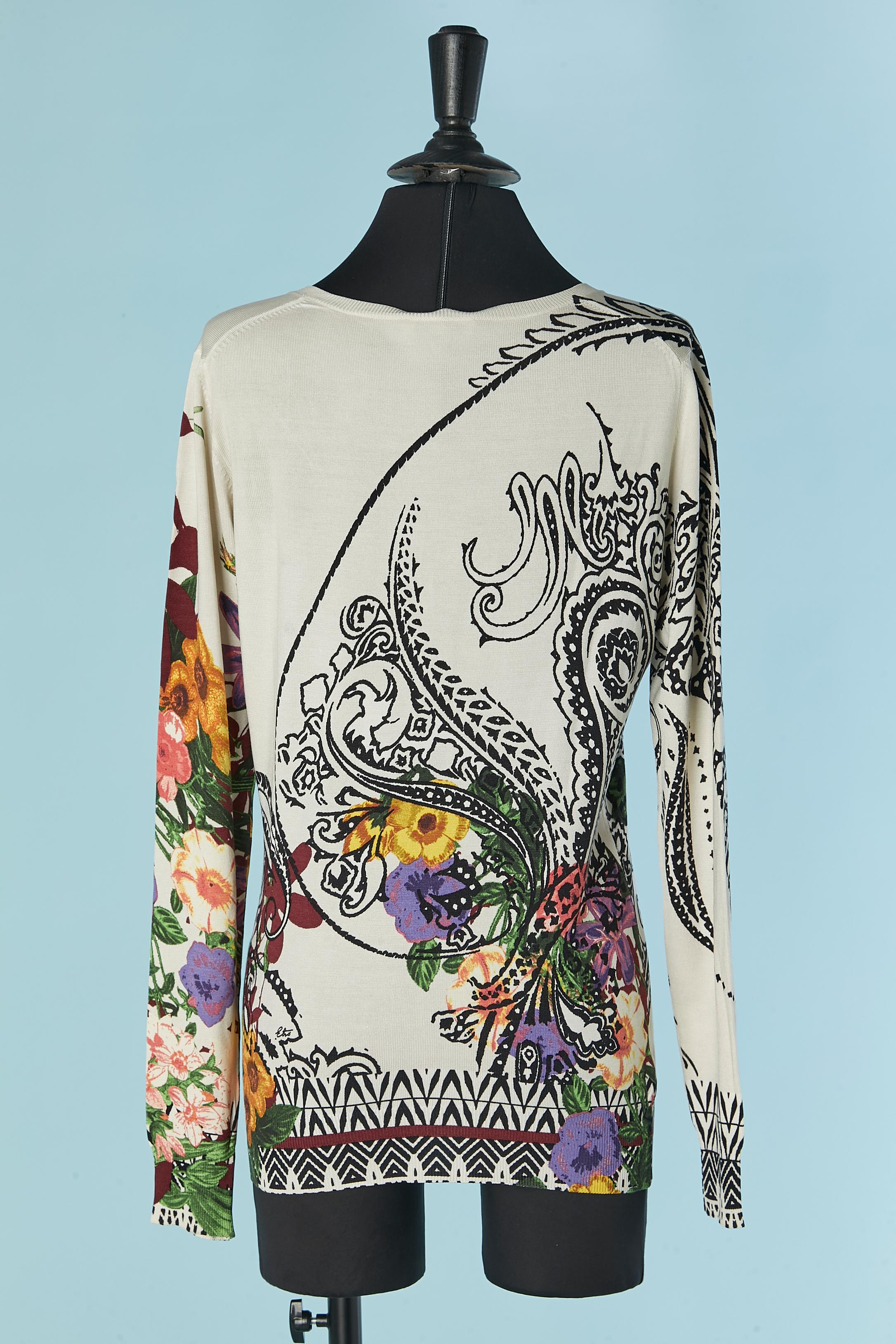 Bedruckter V-Ausschnitt-Pullover aus Seidenstrick ETRO im Angebot 2
