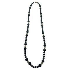 Silk Knotted Jade & Moss Agate Round Beaded Necklace w Gold-filled Clasp