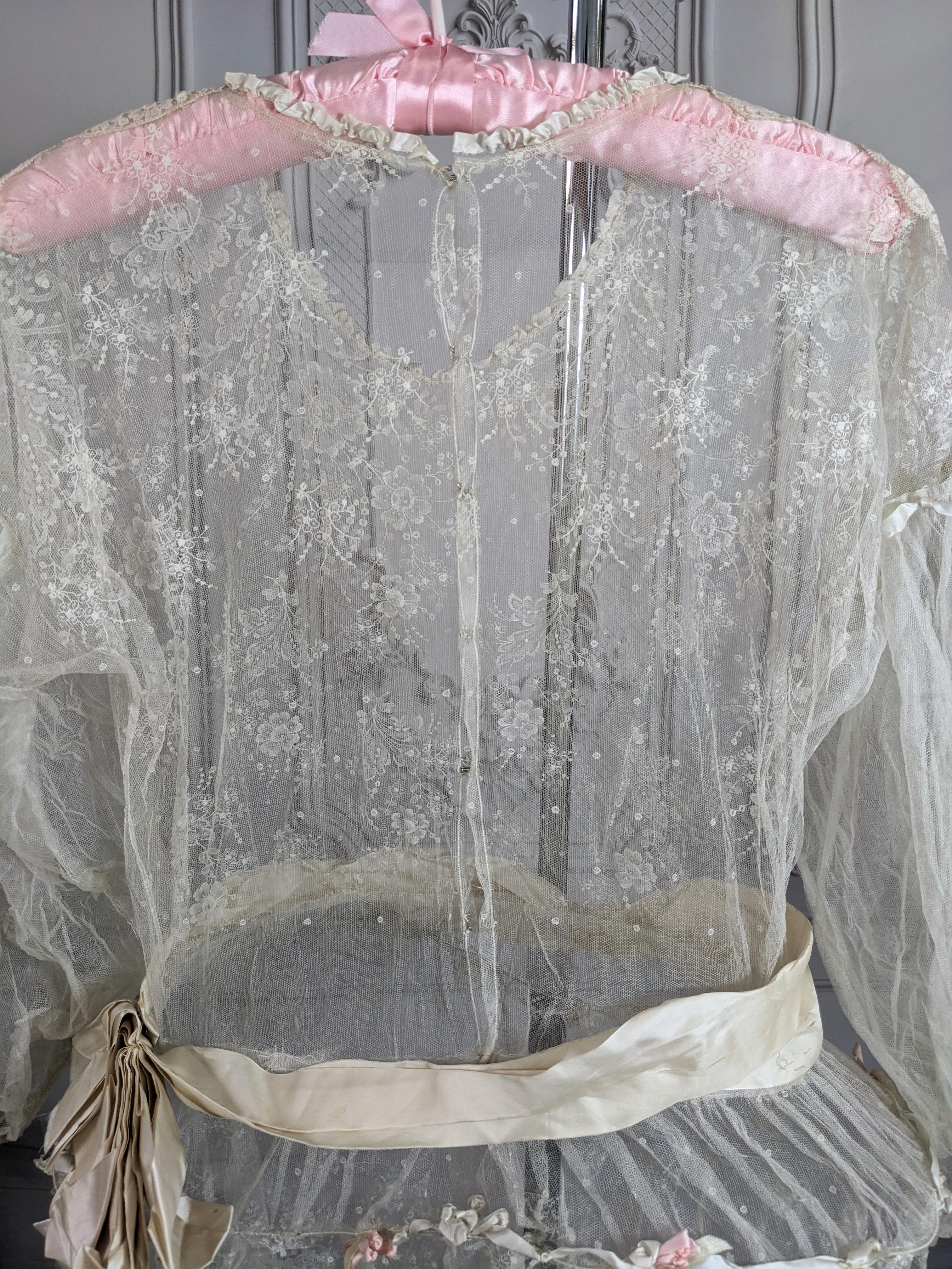 Silk Lace and Tulle Robe de Style For Sale 5
