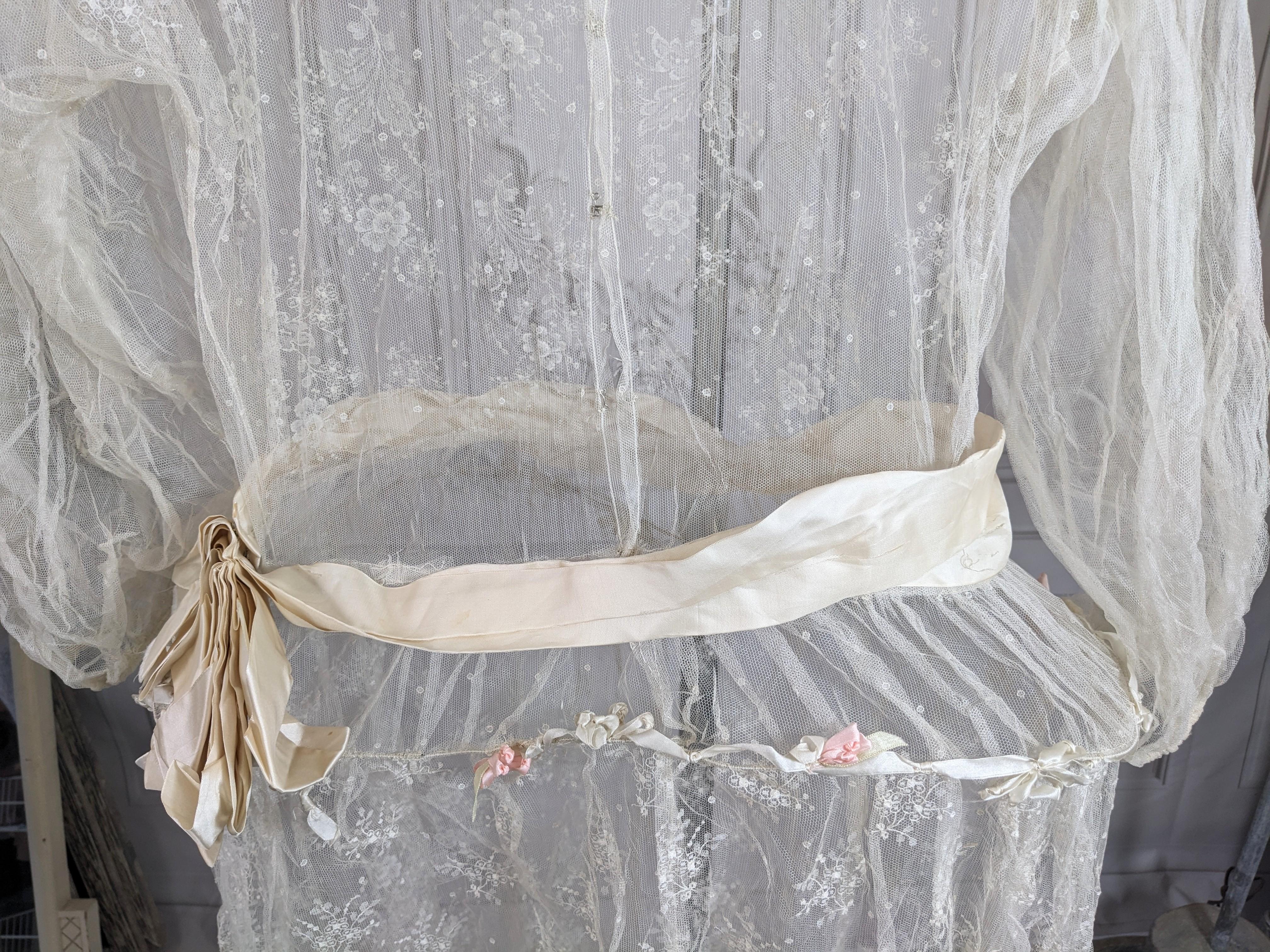 Silk Lace and Tulle Robe de Style For Sale 6