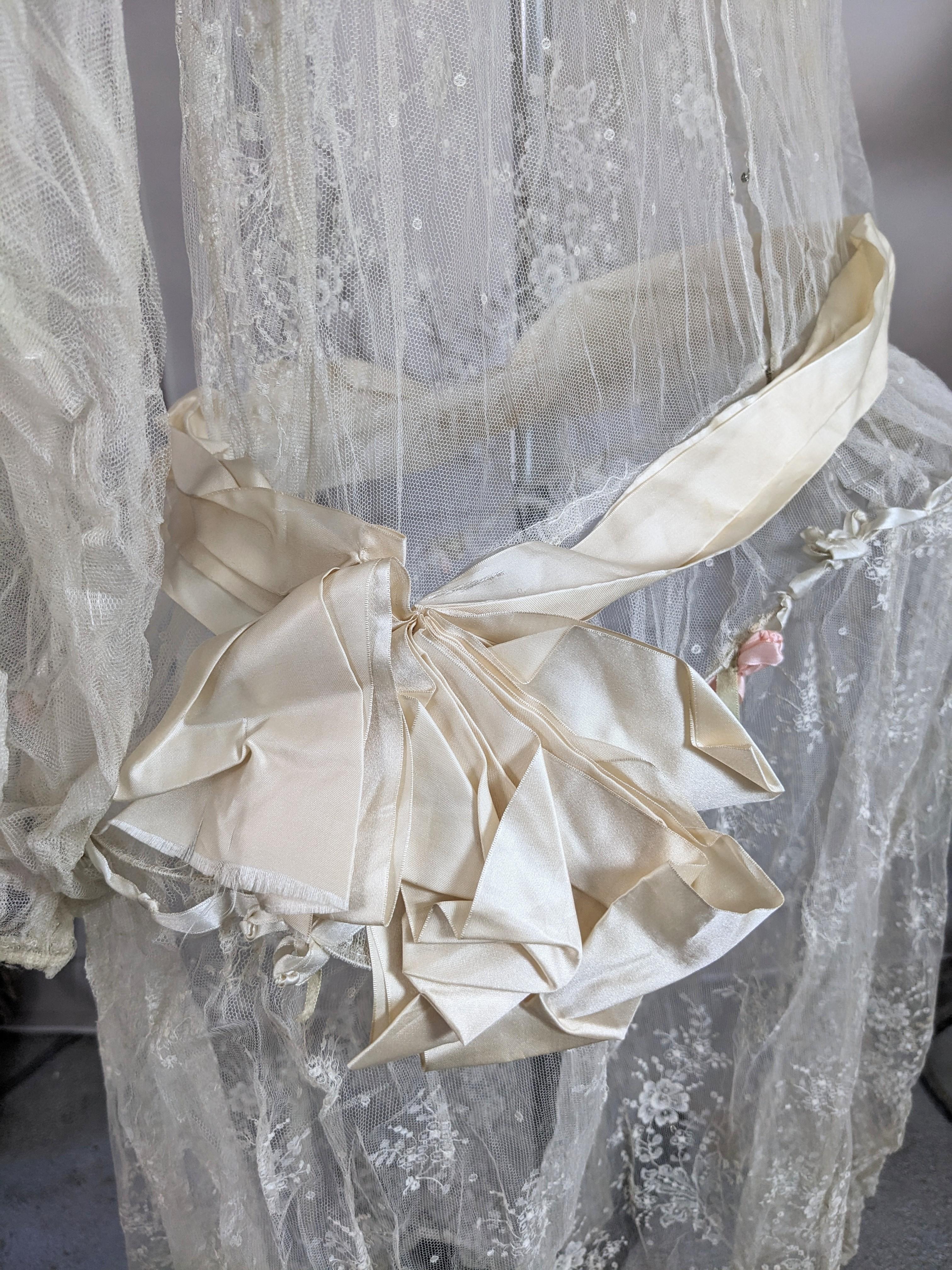 Silk Lace and Tulle Robe de Style For Sale 7