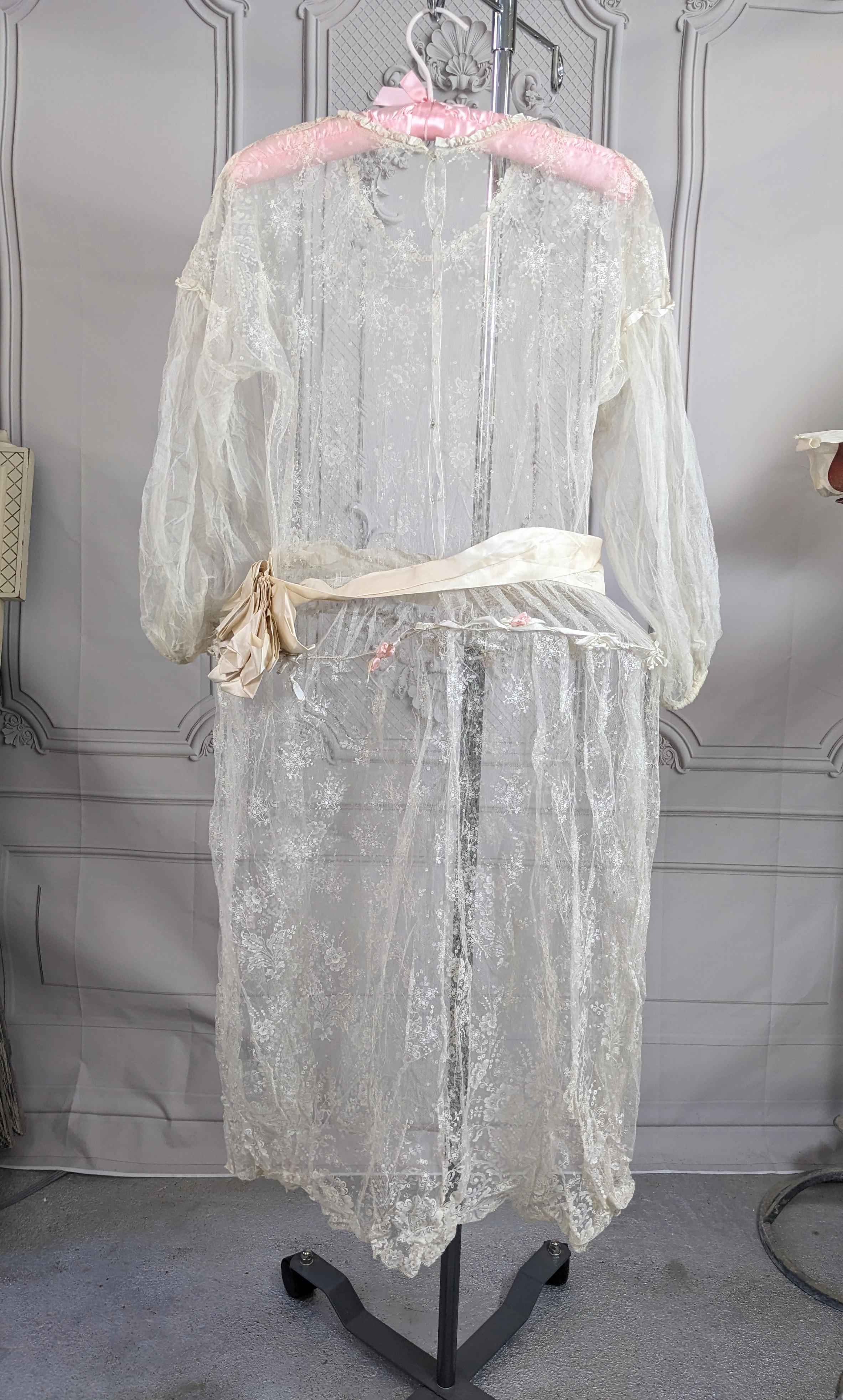 Silk Lace and Tulle Robe de Style For Sale 4
