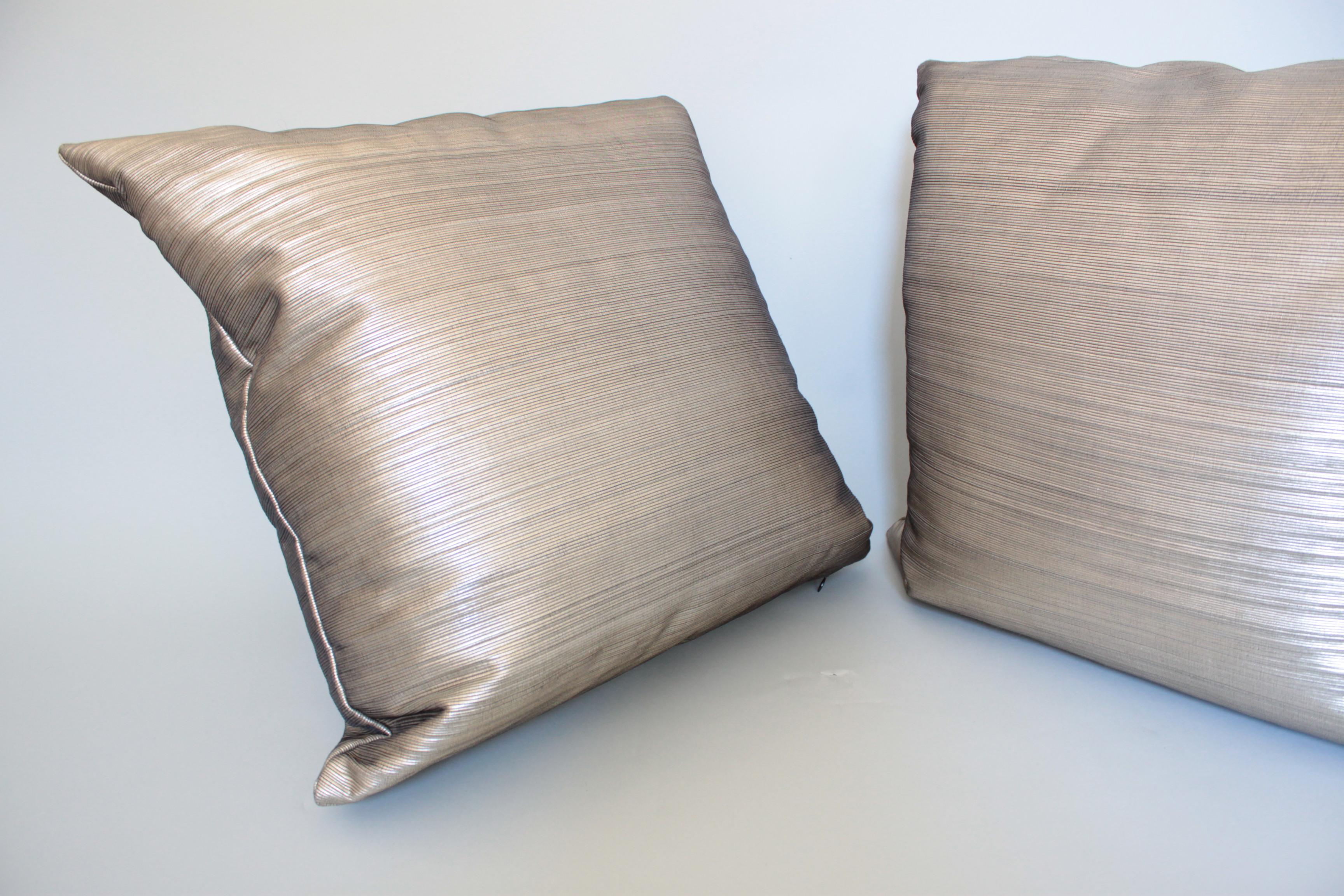 Silk & Leather Pillows In Excellent Condition In Brattleboro, VT