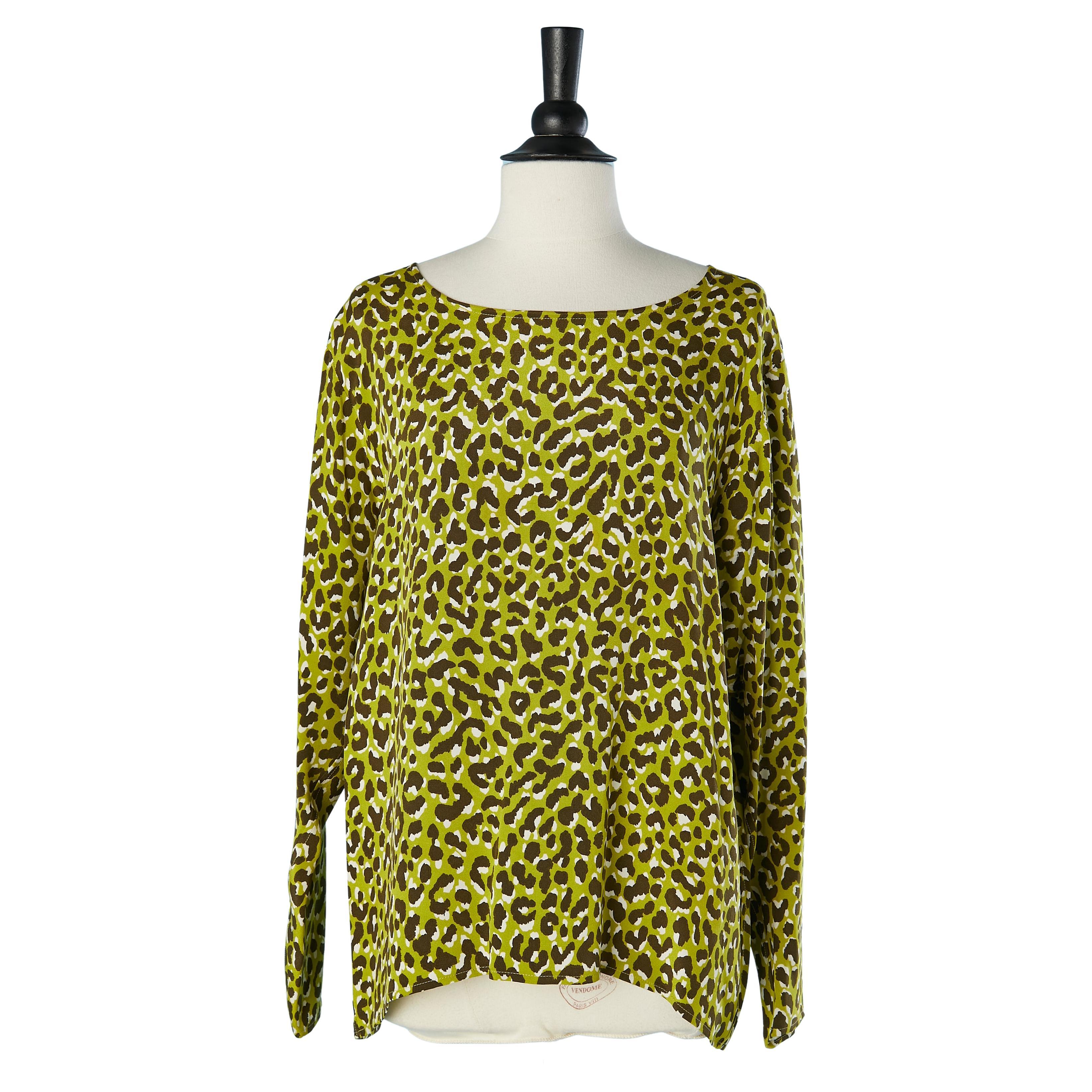 Silk leopard printed blouse Yves Saint Laurent Rive Gauche  For Sale
