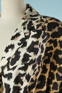 Silk leopard printed dress with metallic buckle in the front Thierry Mugler