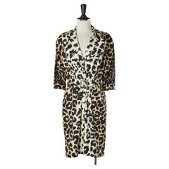 Silk leopard printed dress with metallic buckle in the front Thierry Mugler 