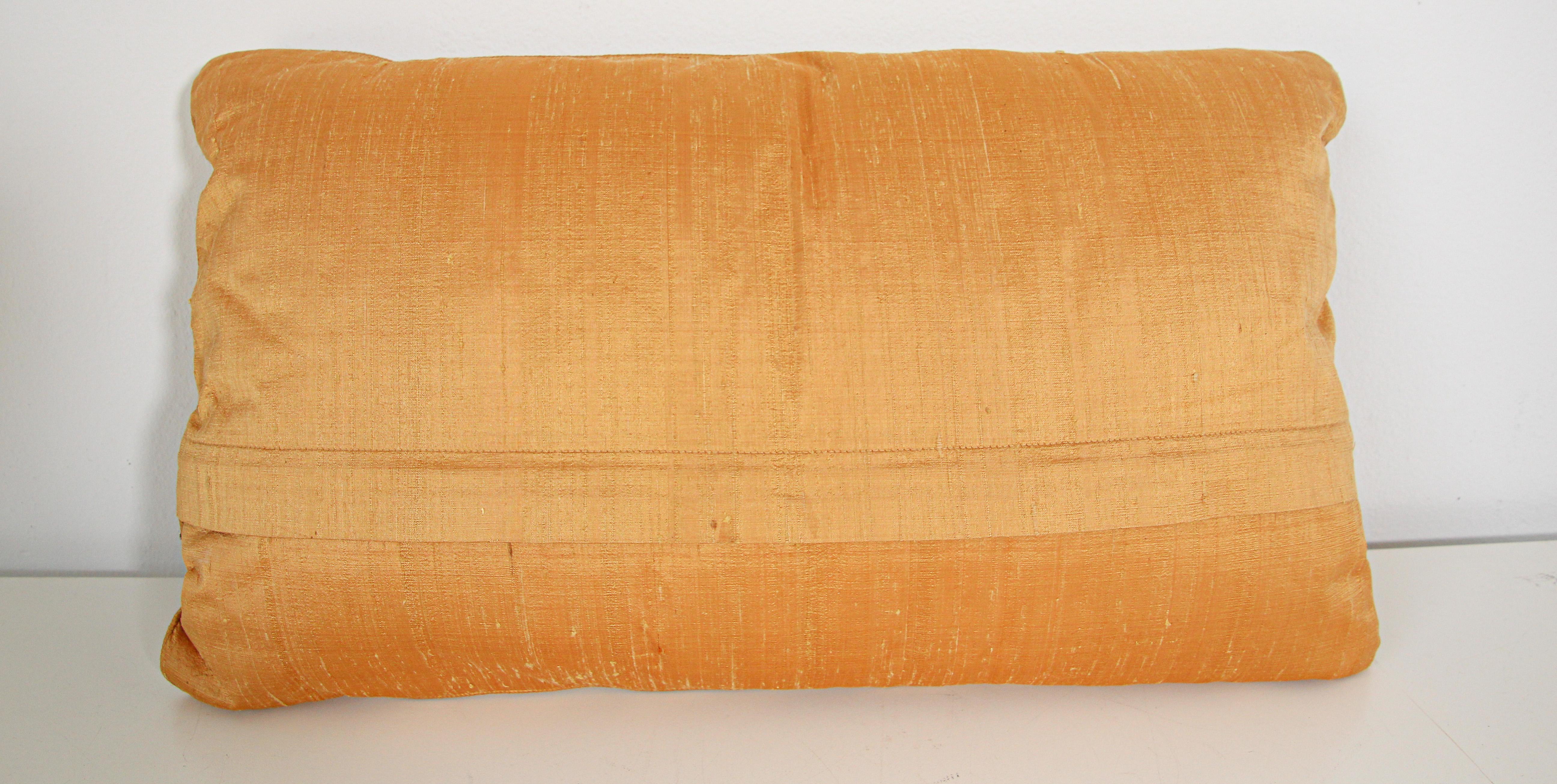 Silk Lumbar Pillow Embellished with Beads, India For Sale 9