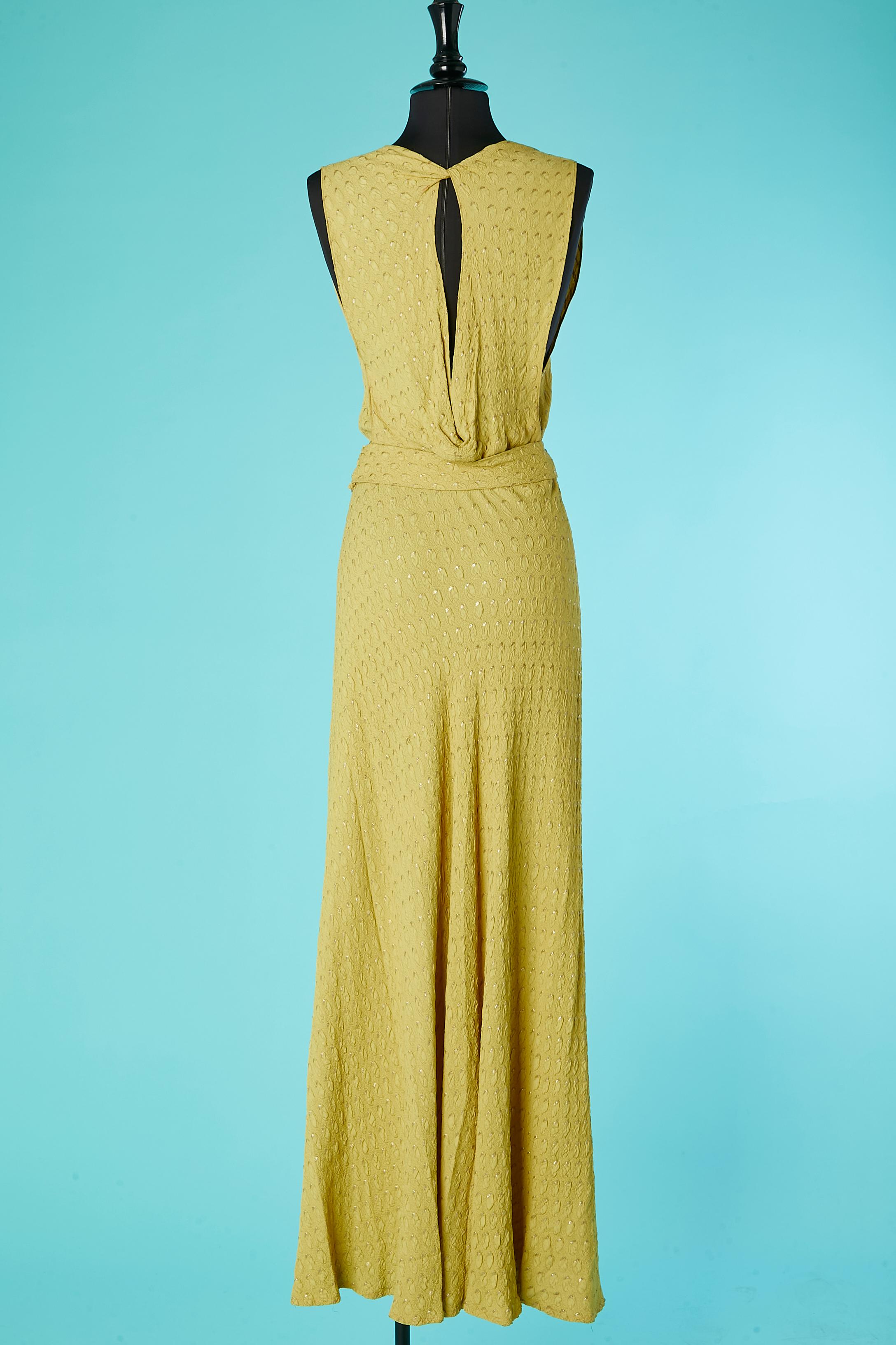 Abendkleid aus Seide und Lurex-Jacquard „Myrtille“, Jeanne Lanvin zugeschrieben 1936  Damen im Angebot