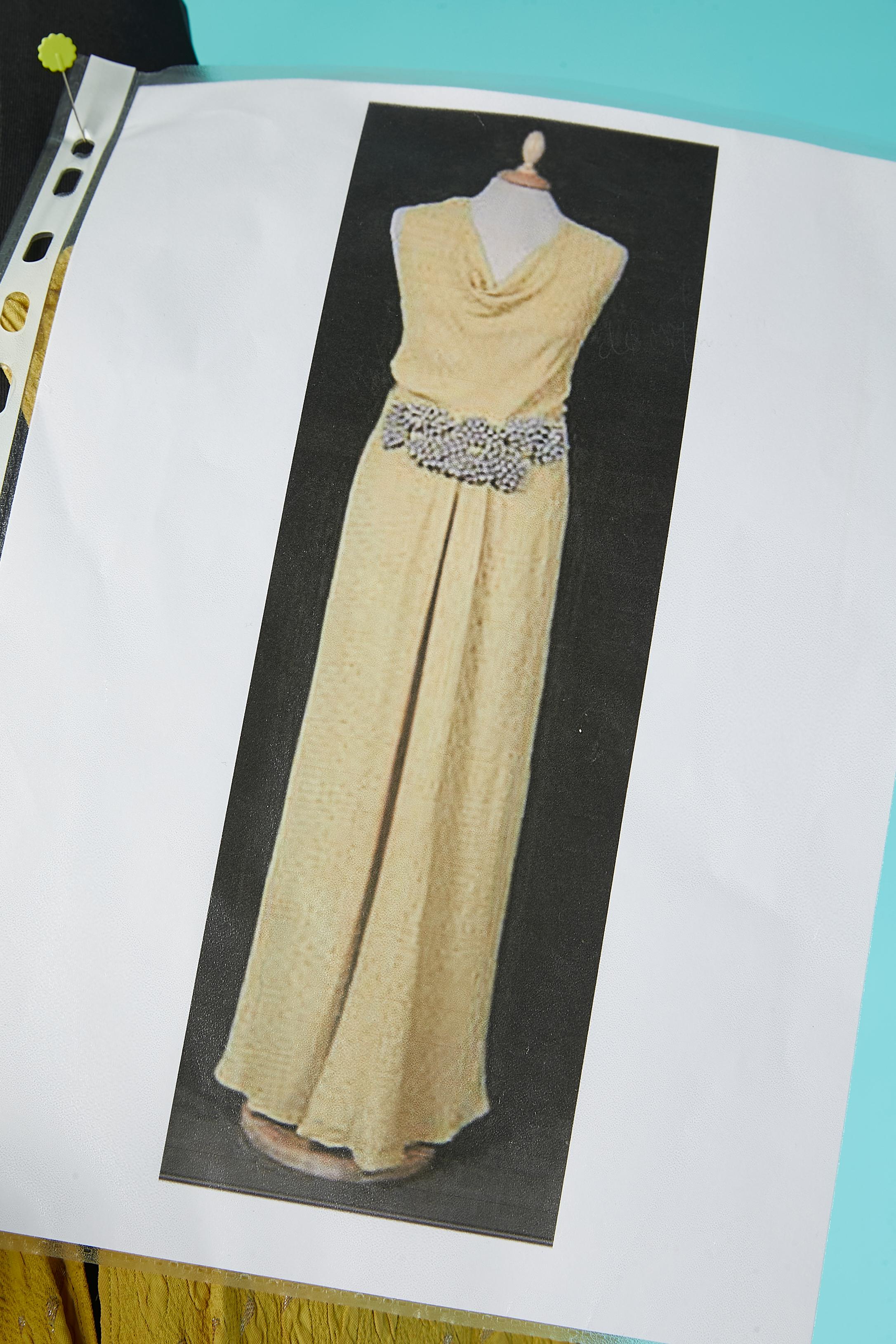 Abendkleid aus Seide und Lurex-Jacquard „Myrtille“, Jeanne Lanvin zugeschrieben 1936  im Angebot 1