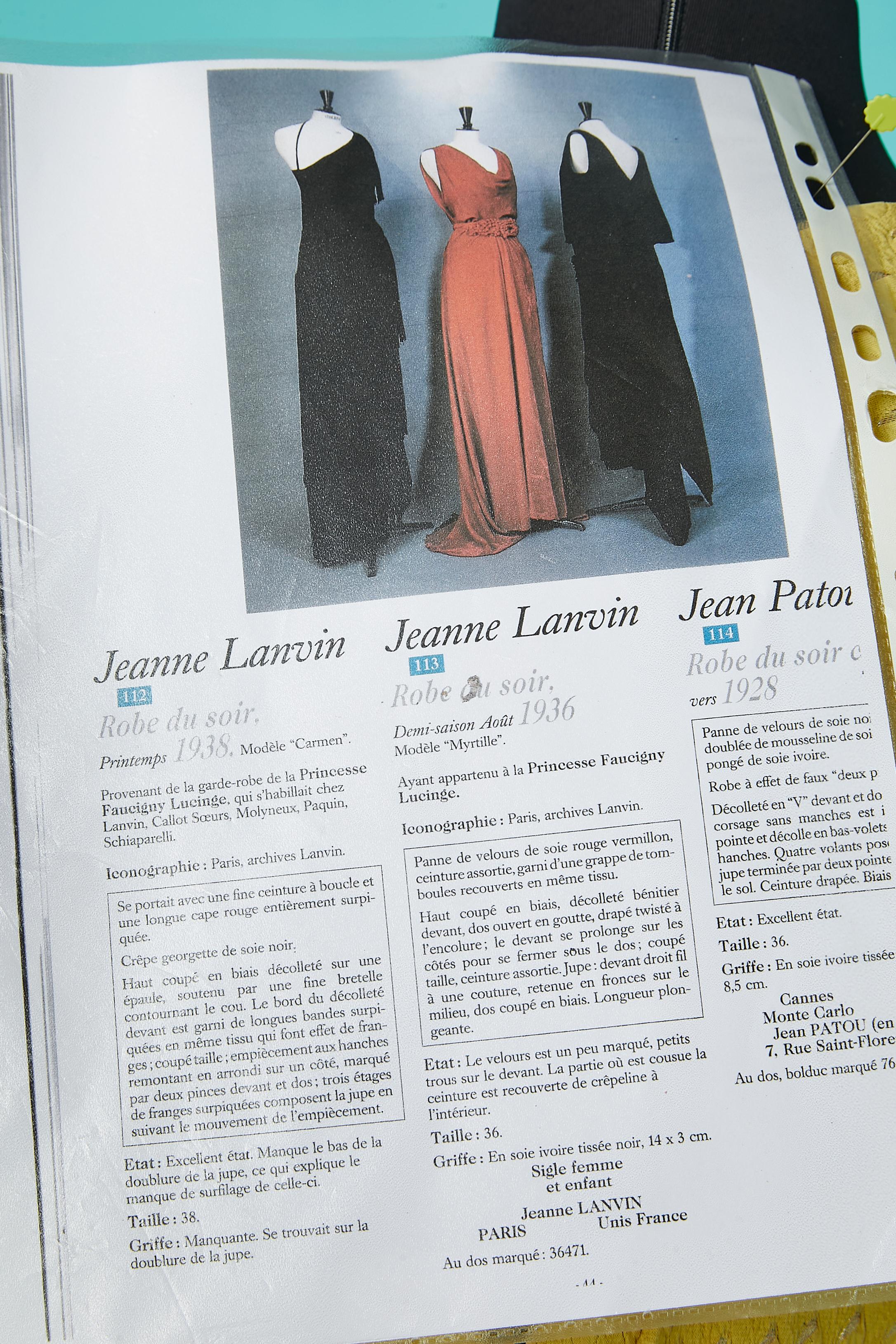Abendkleid aus Seide und Lurex-Jacquard „Myrtille“, Jeanne Lanvin zugeschrieben 1936  im Angebot 2