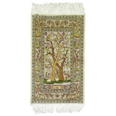 Silk Metallic Turkish Hereke Pictorial Rug
