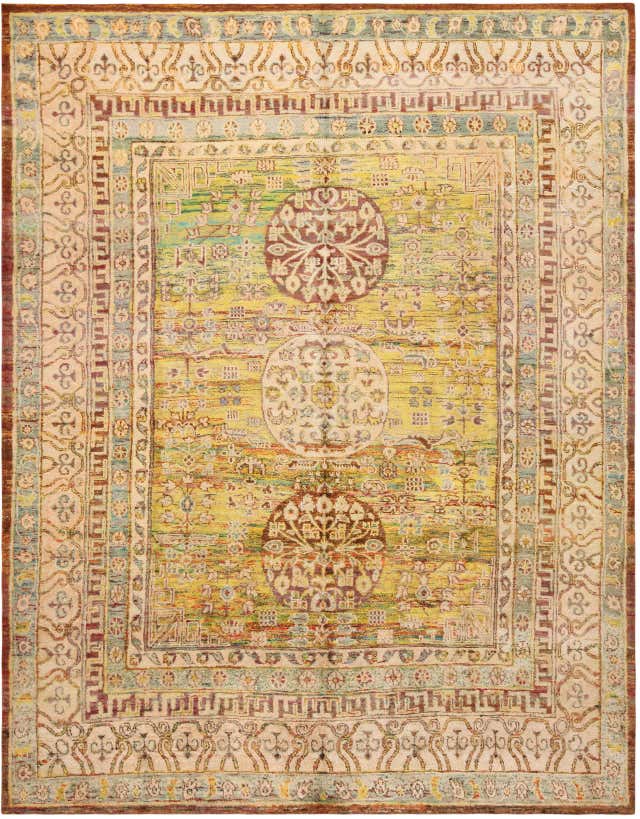 Vintage Embroidered Silk Rug with Victorian Gothic Style For Sale at ...