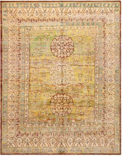 Silk Modern Khotan Style Area Rug. 8 ft 4 in x 10 ft 7 in