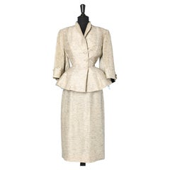 Silk mohair worsted skirt-suit with pleated sleeves Lilli Ann of San Francisco 