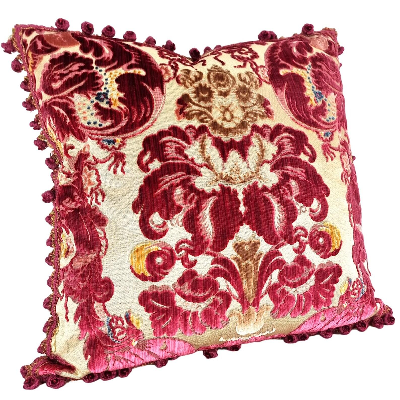 This amazing luxury pillow is handmade using the iconic silk multi-colored velvet 