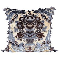 Silk Multi-Coloured Velvet Pillow Case Luigi Bevilacqua Giardino Antico Pattern