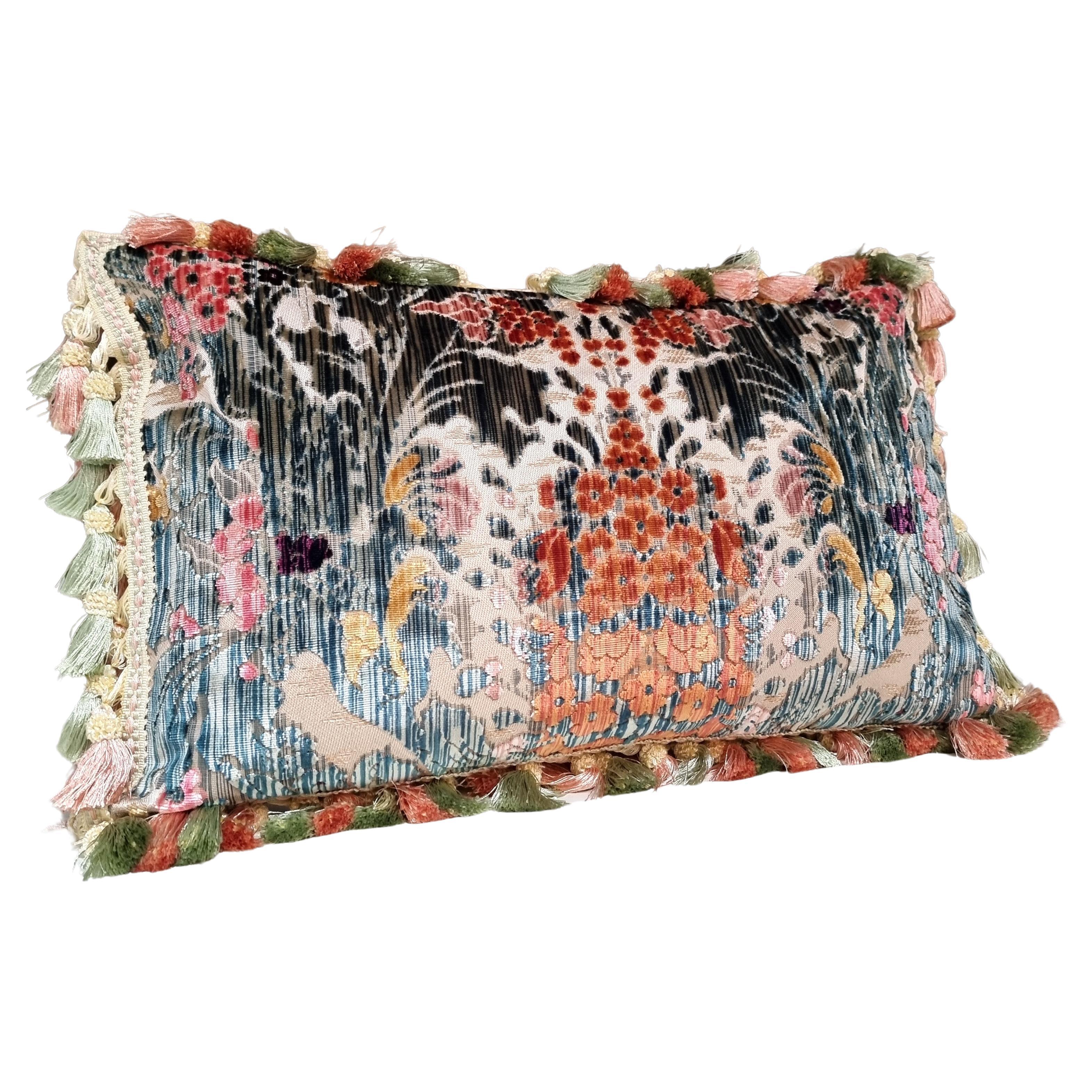 This amazing luxury pillow is handmade using the iconic silk multicolored velvet 