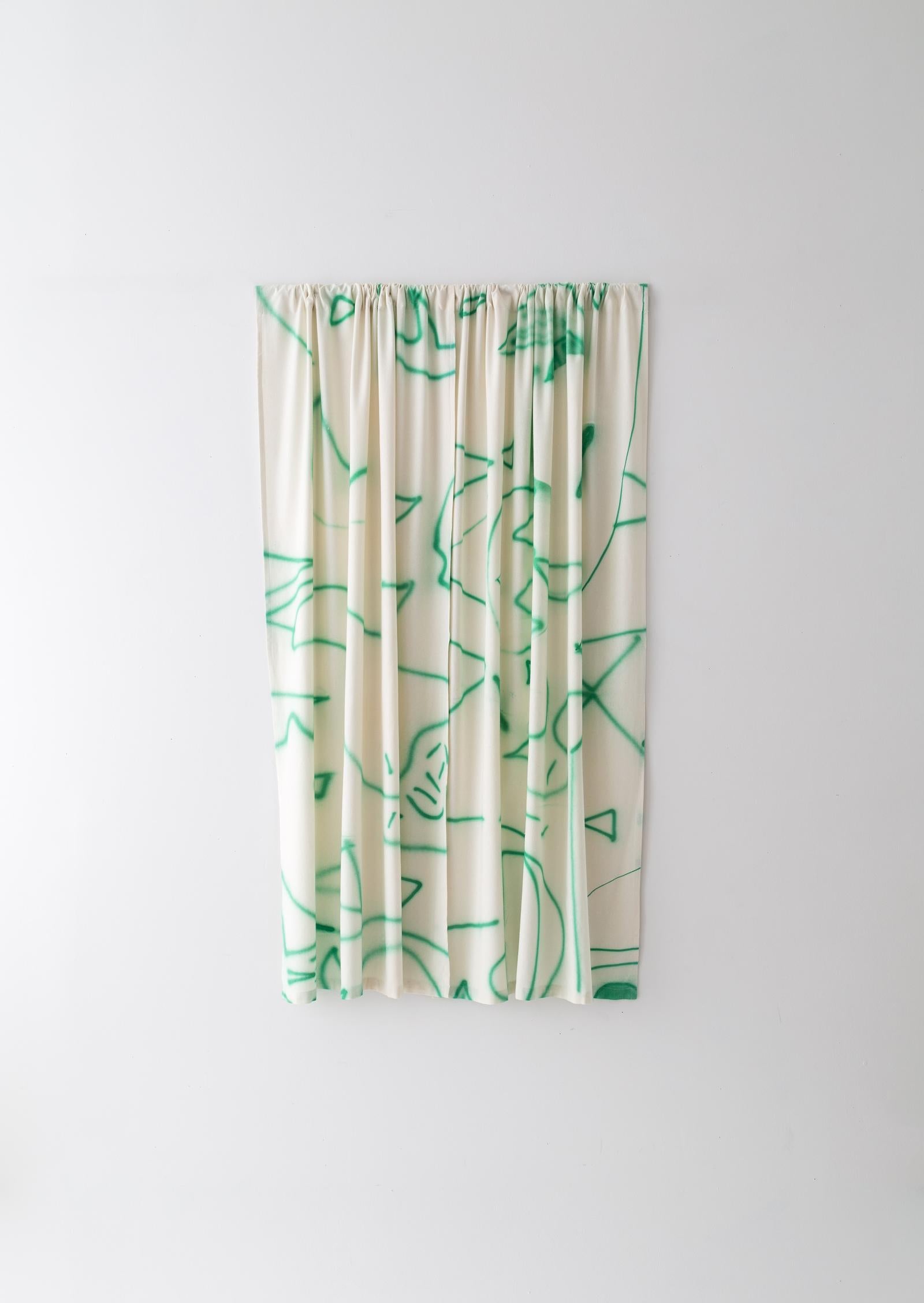 green curtain fabric