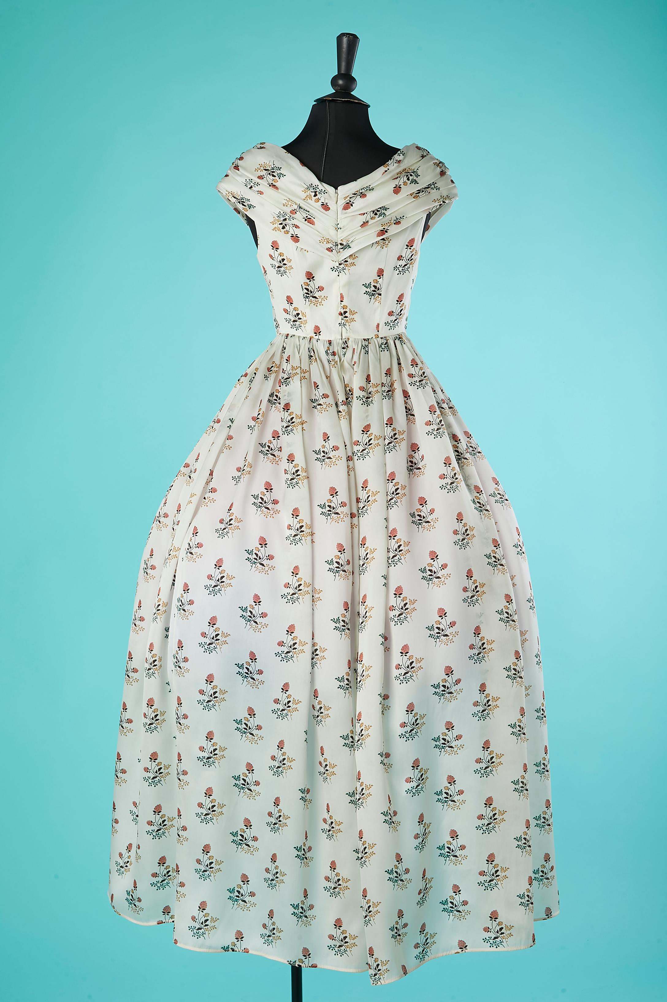 Silk organza long dress with flowers print and wrap on the bust Christian Dior  1
