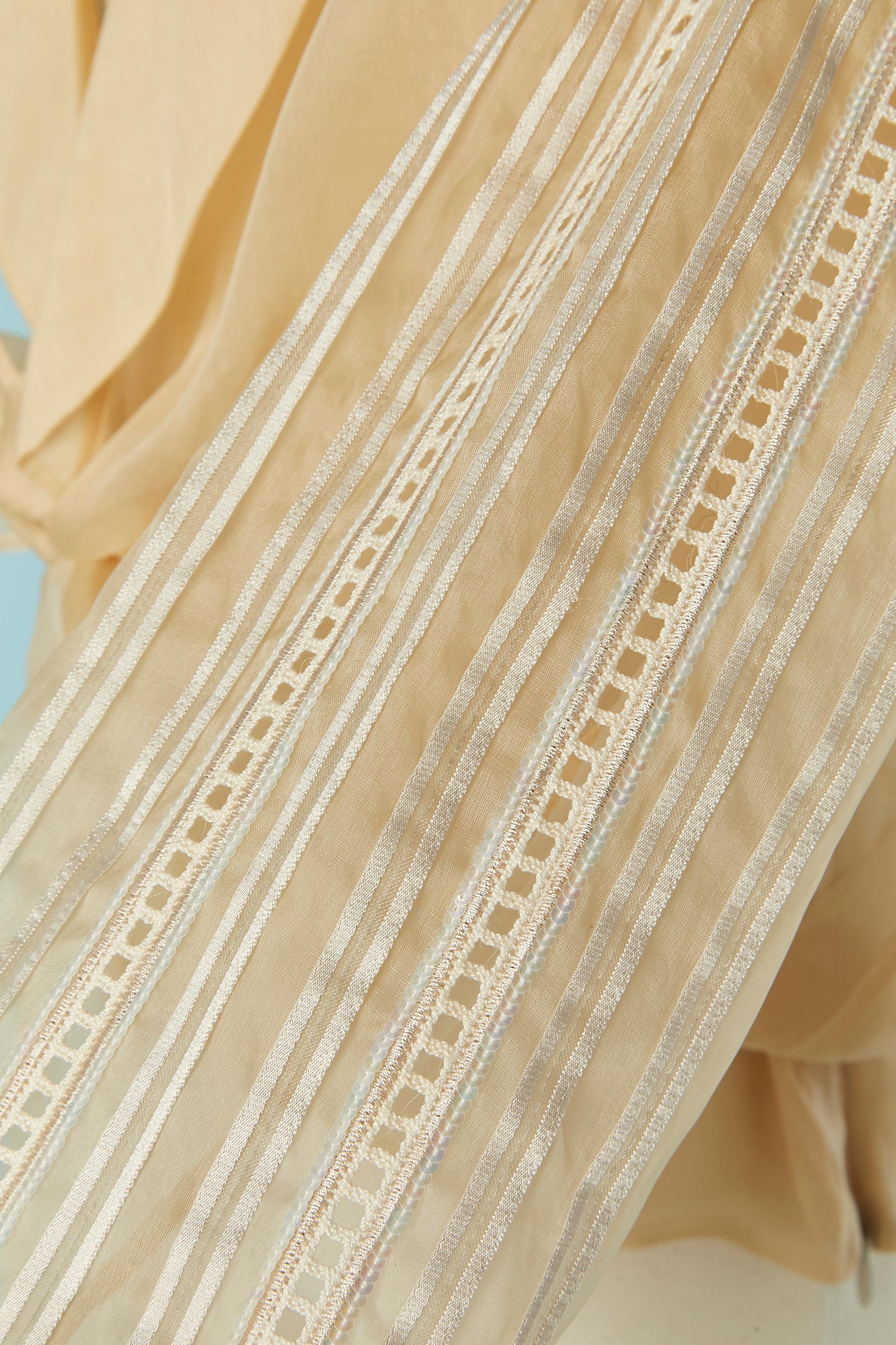Beige Silk organza shirt and top ensemble GIANFRANCO FERRE STUDIO For Sale