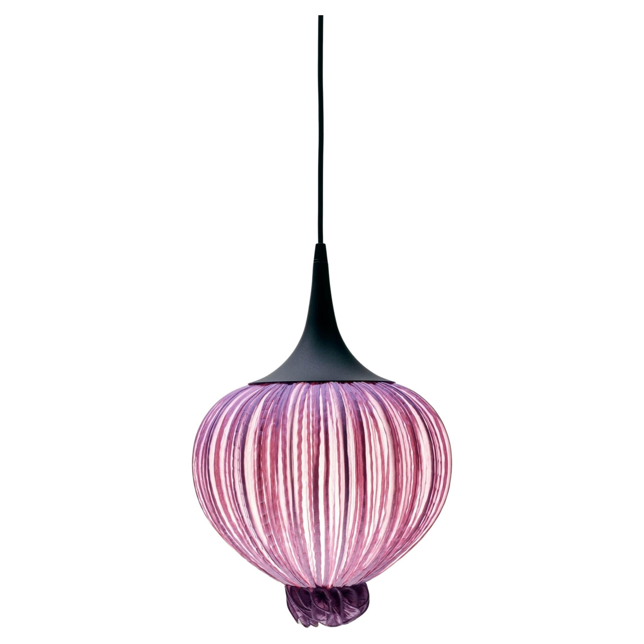Silk over Metal "Perlina" Pendant Lamp by Aqua Creations For Sale