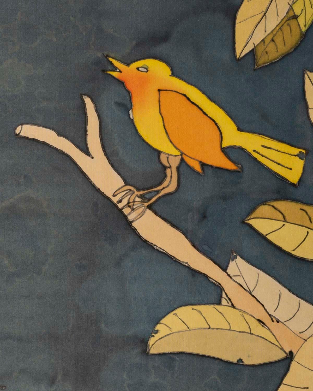 Silk painting depicting a bird, 20th century.

Silk painting depicting a bird on a branch, beautifully framed, 20th century.
H: 45.5 cm, W: 47 cm, D: 1.5 cm