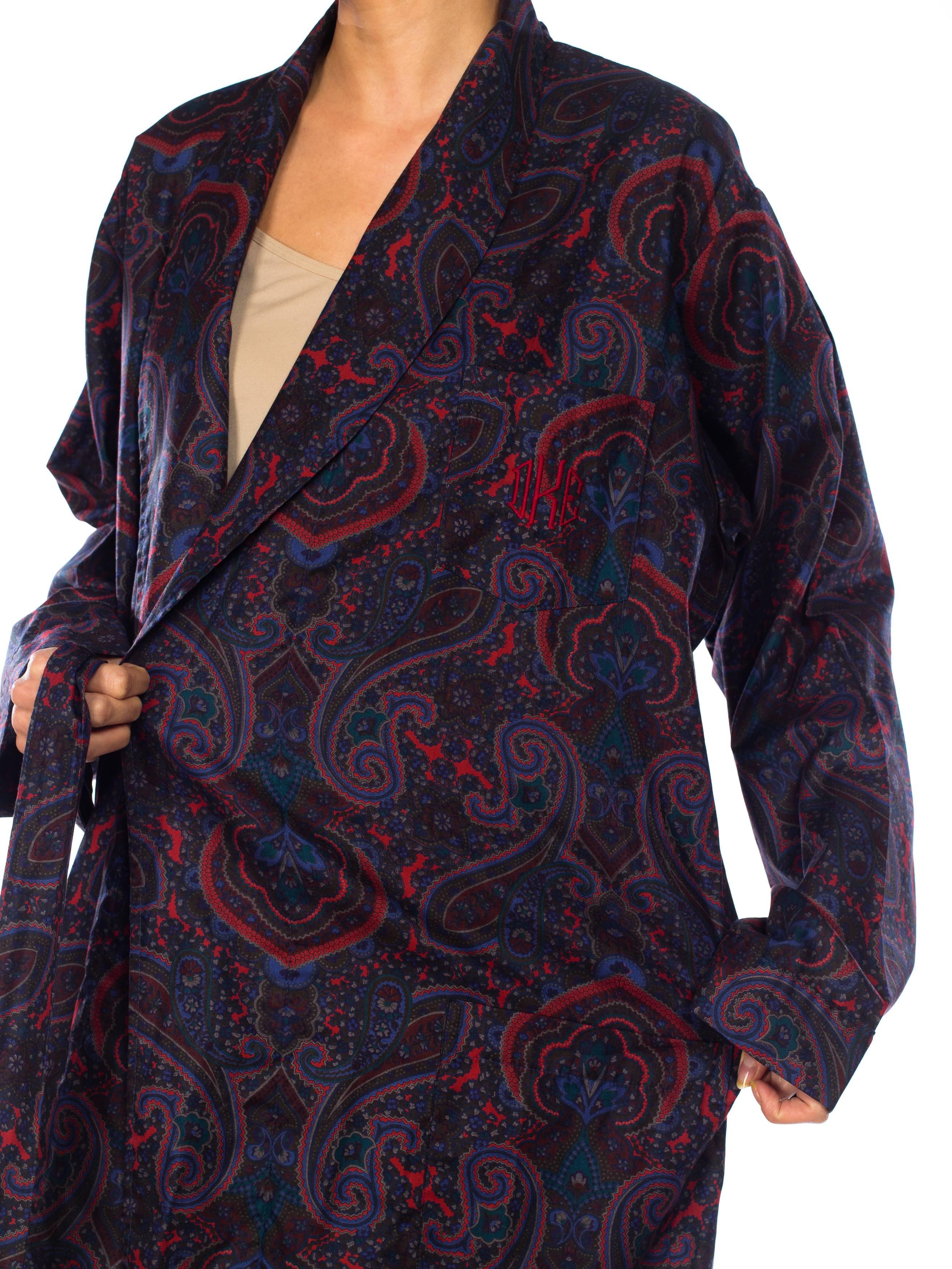 Women's or Men's Silk Paisley Print Robe 