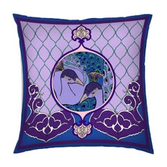 Silk Peacock Arabesque Pillow
