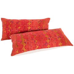 Antique Silk Pillow Cases Made from a Middle Eastern Bedouin Dress