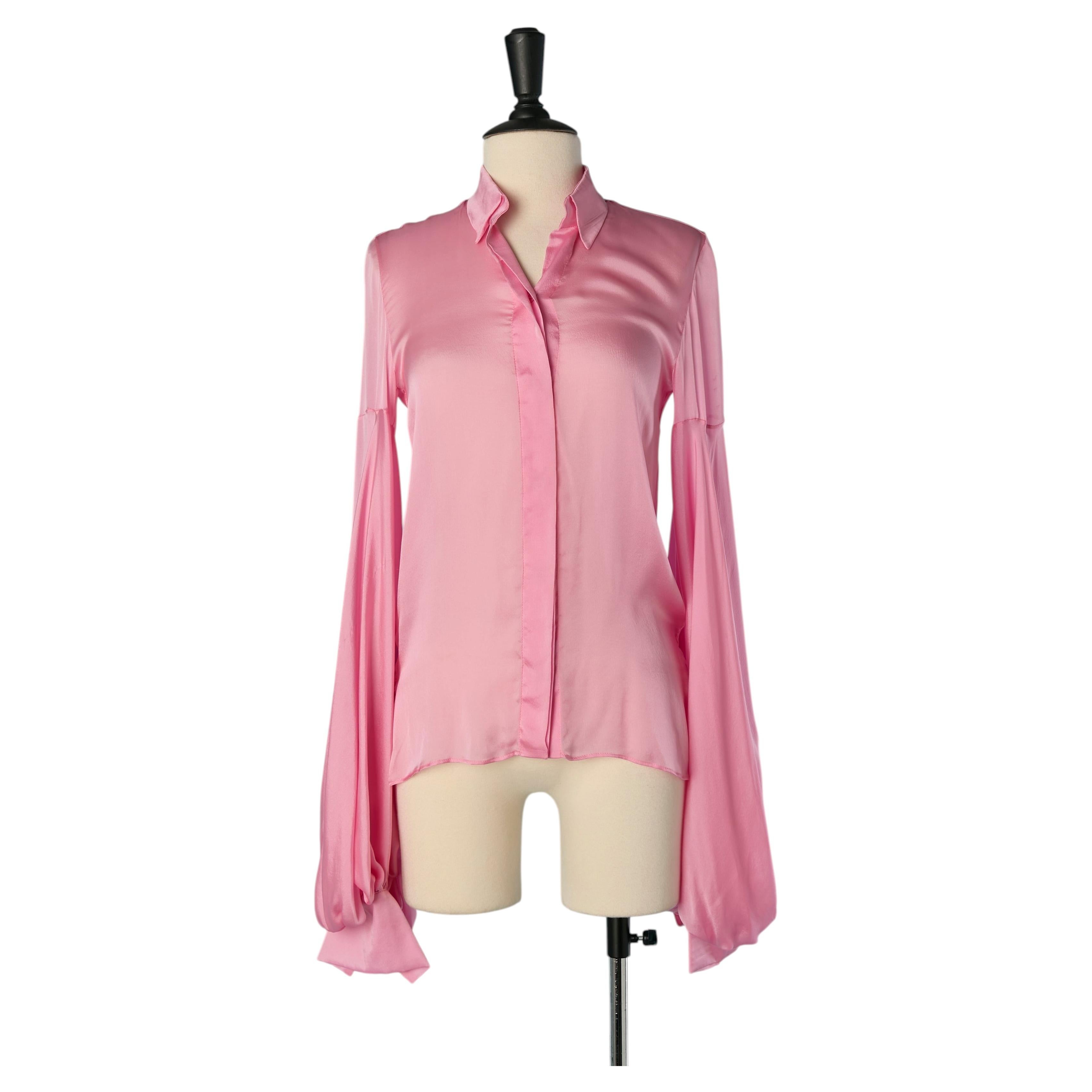 Rosa Seidenhemd mit extra langen Ärmeln ALEXANDRE VAUTHIER