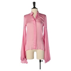 Camicia rosa in seta con manica extra lunga Alexandre Vauthier