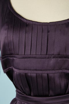Silk pleated cocktail dress with silk belt Yves Saint Laurent Rive Gauche
